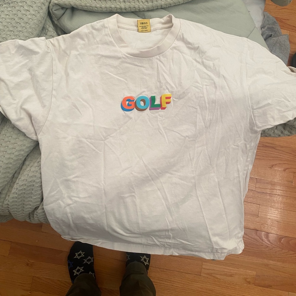 Golf Wang White Tee with Multicolor Logo